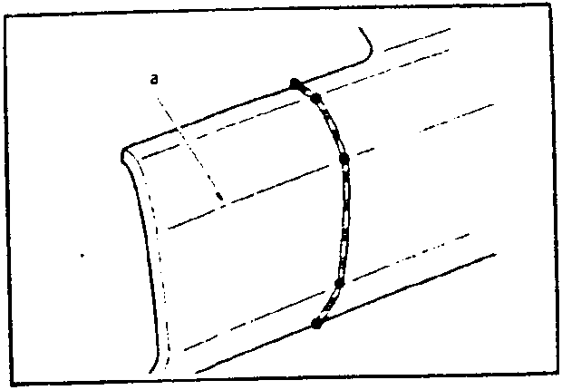 Diagram showing bending line and welding seam