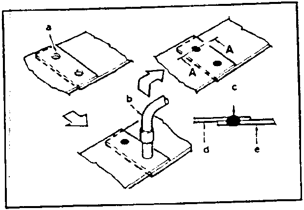 Diagram showing blowpipe positioning and welding points