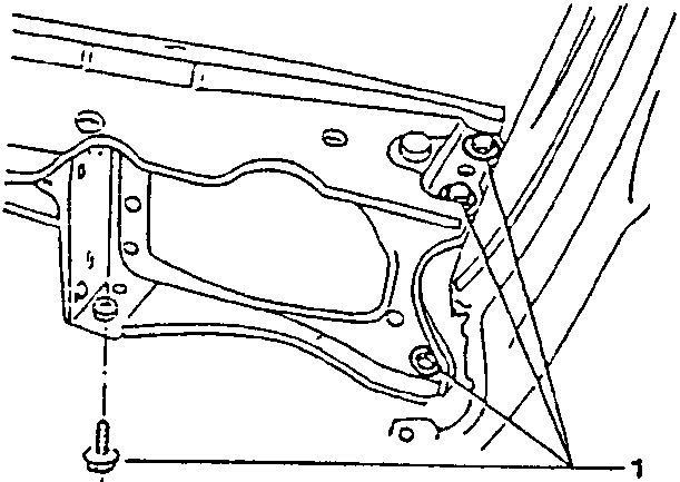 Headlight crossmember with bolts and torque specification