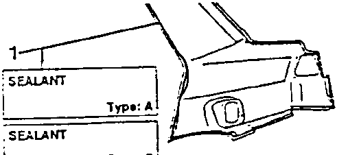 Diagram showing sealant application on rear wing