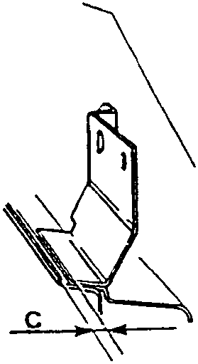 Close-up illustration showing bracket mounting with dimension C.