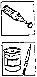 Icons showing a spot welder and a rotating brush for cleaning welding areas.