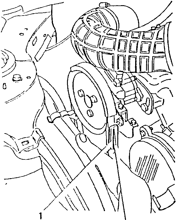 Power steering pump drive belt tensioning diagram showing tool 1.824.018.000 (C.2.0131)
