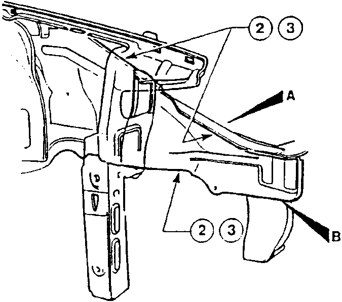 Illustrates removal of door hinge and latch assembly