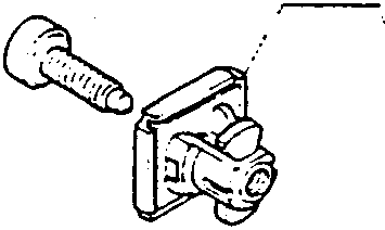 Close-up of a bolt securing a component