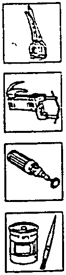 Illustration showing spot welding tools