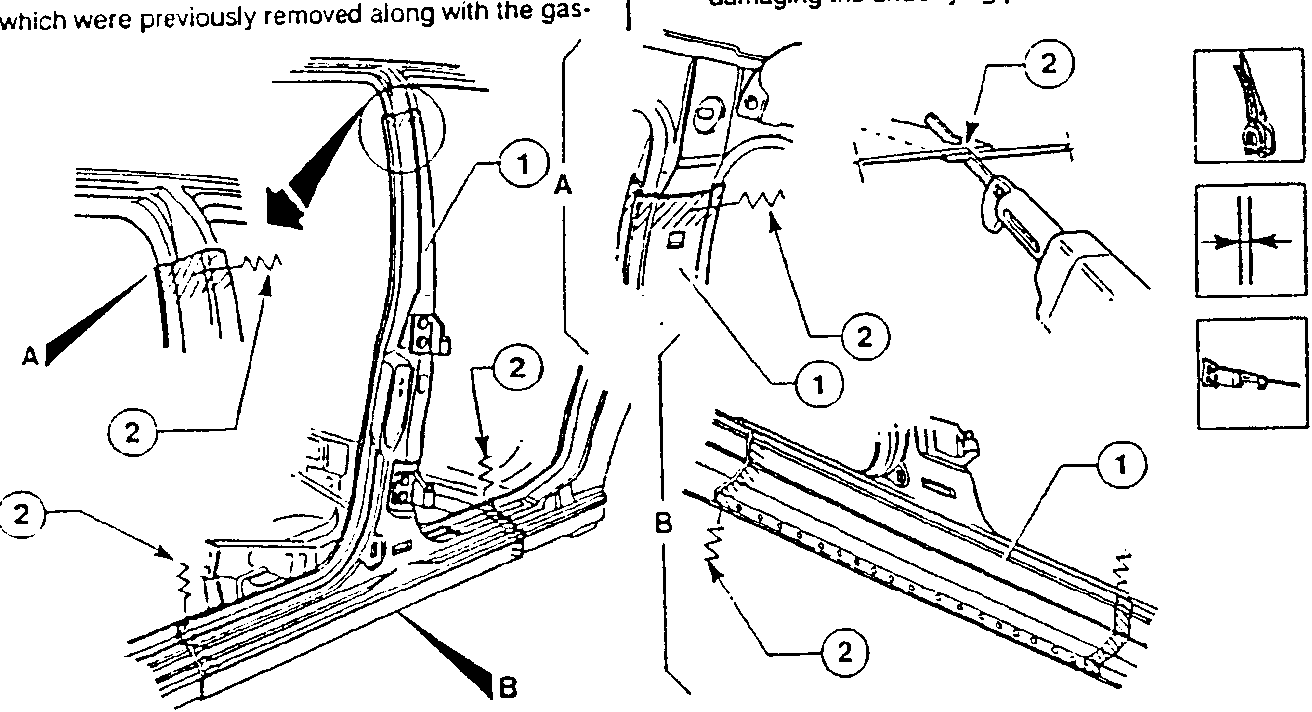 Illustration showing pillar positioning and trimming with tools