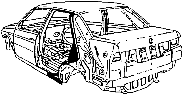 Car with rear pillar exposed