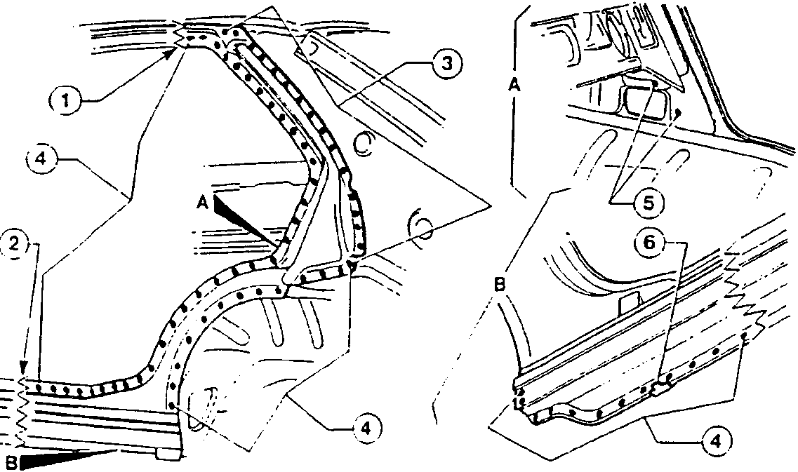 Detailed diagram of rear pillar removal