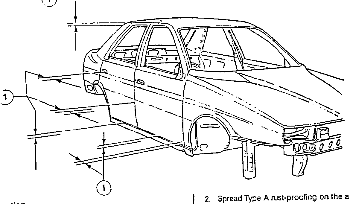 Car body alignment diagram showing measurement points