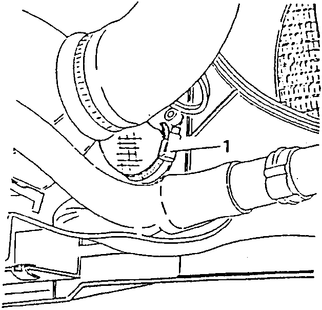 Close-up of radiator sleeve connection point