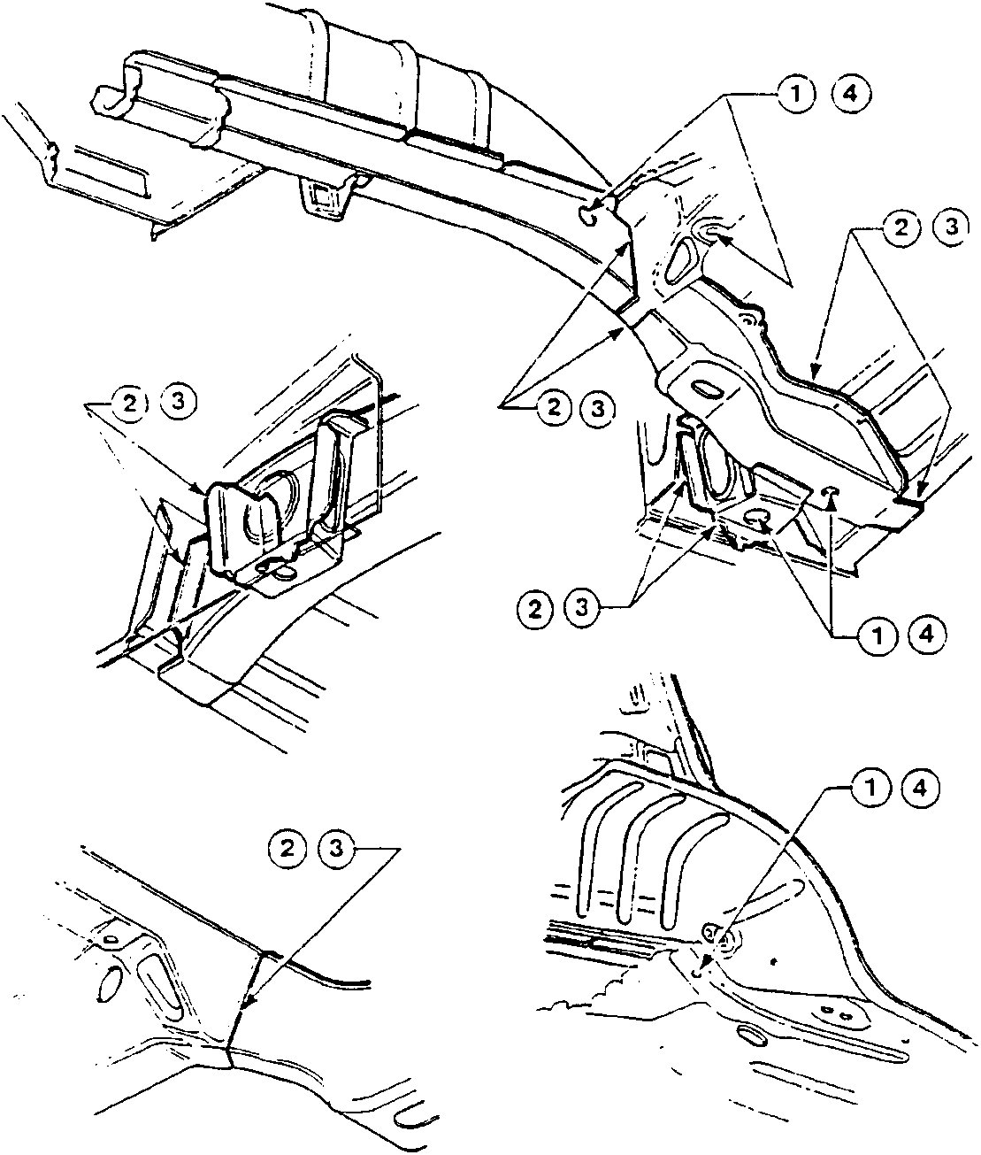 Illustration showing areas for rust-proofing and protection on a car body part