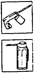 Diagram showing a spray can and nozzle for foam treatment
