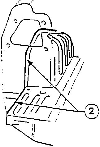 Diagram showing application points for sealant on a car body panel edge, with callouts 2 and 3.