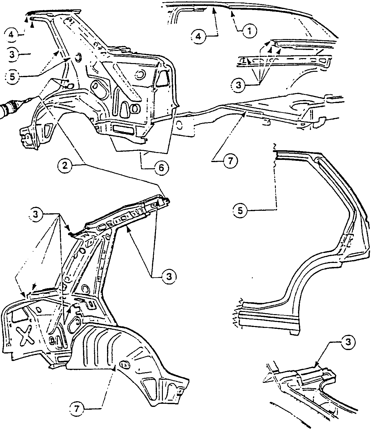Diagram showing various body parts with numbered callouts for welding preparation