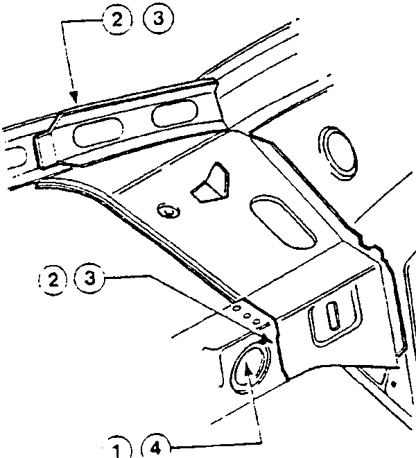 Illustration showing application of protection to a car body panel, with numbered callouts 2, 3, 4
