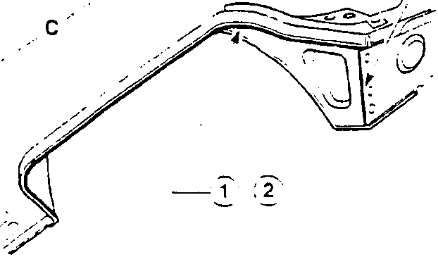 Illustration showing a close-up of a vehicle's body panel with underbody protection applied, marked with reference numbers ①, ②, and labeled F5.