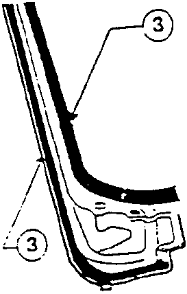 Close-up diagram of windscreen frame part 3