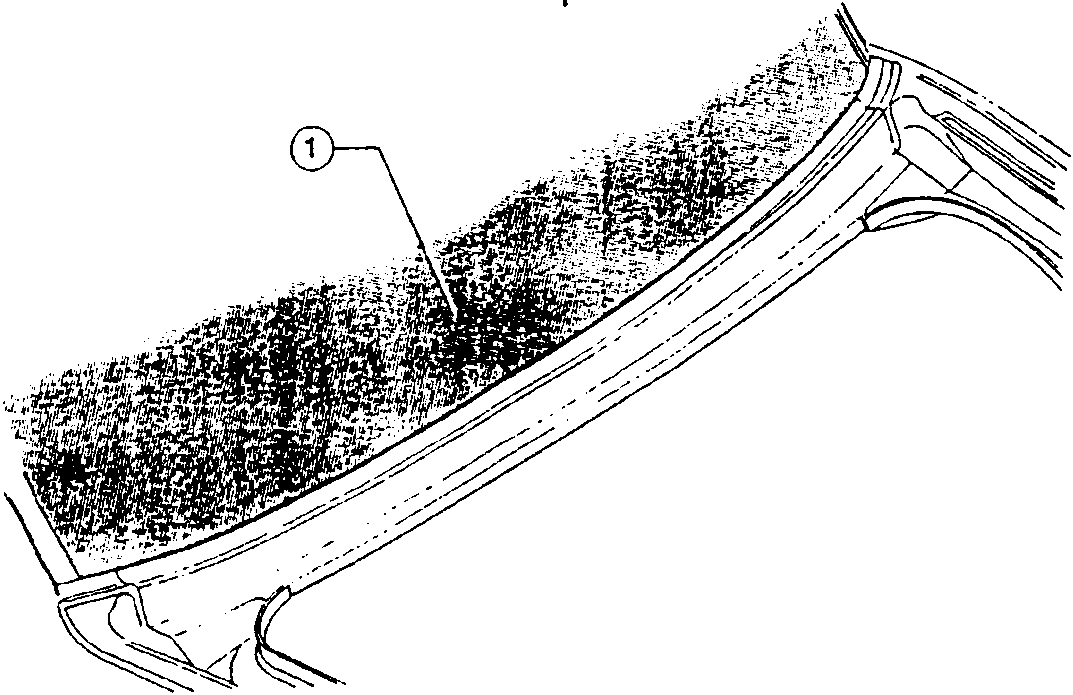 Close-up diagram showing the cross-member (labeled 1) aligned with the glass housing.