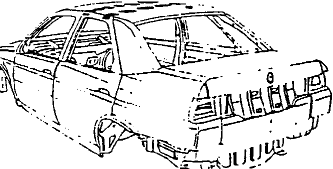 Car with roof panel hoops highlighted