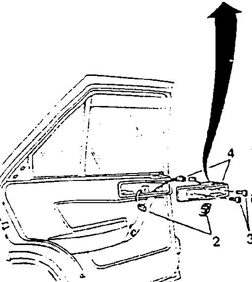 Diagram showing door handle and panel removal