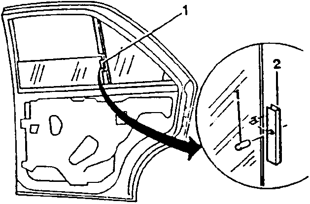 Diagram showing guide pad removal with numbered parts
