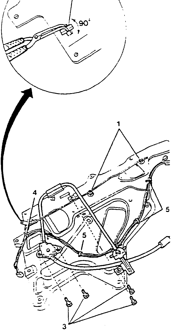 Diagram showing a tool rotating a pin 90 degrees