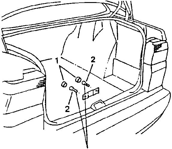 Diagram showing boot lock catch with torque specification 7.1 ÷ 9 Nm (0.72 ÷ 0.92 kgm)