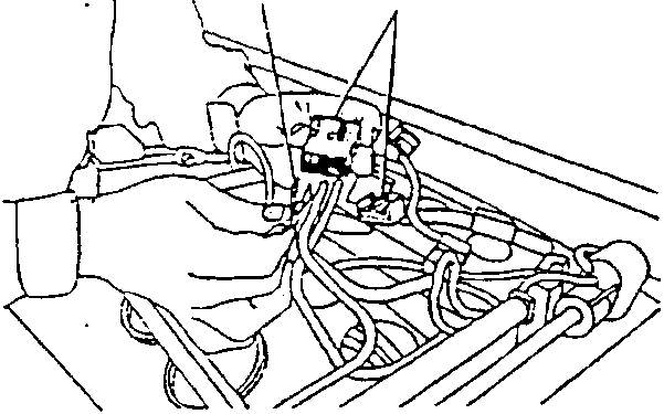 Diagram showing electrical connectors and wiring for seat motors.