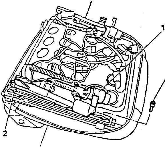 Diagram showing the internal components of the seat guide rail assembly.