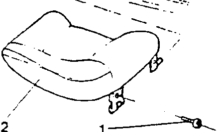 Diagram showing a single seat with numbered parts 1 and 2.