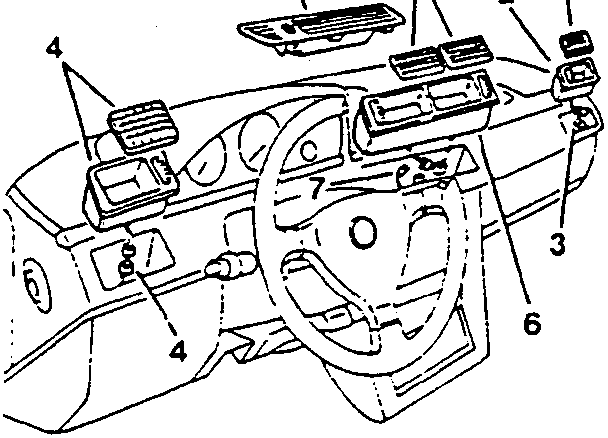 Dashboard air vent components diagram