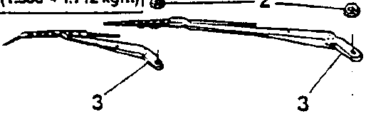 Windscreen wiper arms and nuts with torque specification 13.6 ÷ 16.8 Nm (1 385 ÷ 1 712 kgm)