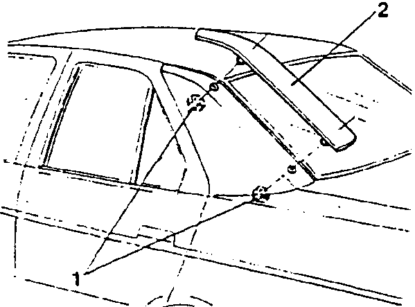 Diagram showing rear pillar trim with mounting points
