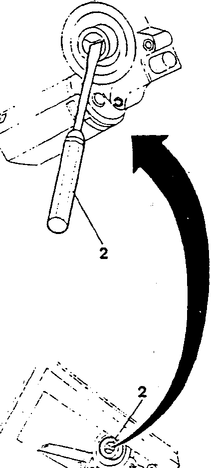 Diagram showing screwdriver inserted into motor body with rotation arrow