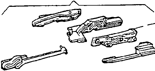 Diagram showing disassembled quarter light lever group components