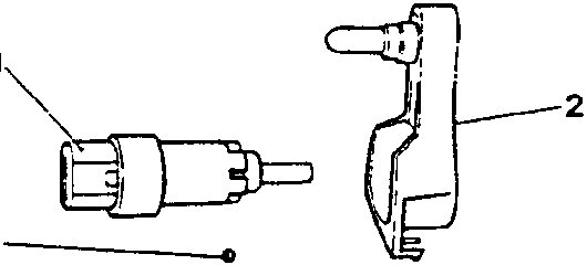 Diagram showing parts of a single control: toothed sheath, sector, ball, spring, retaining clip.