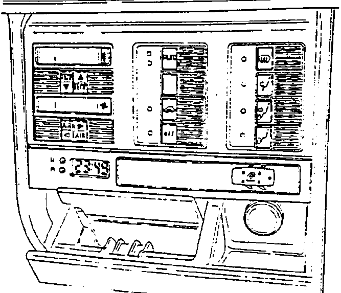 Diagram showing electronic control unit front panel with buttons and displays