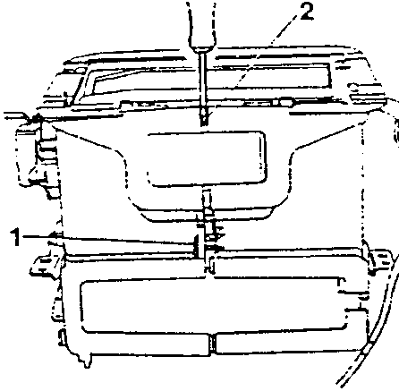 Diagram showing loosening screws and separating casing halves