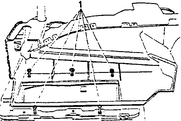 Diagram showing loosening five screws to remove lower part of conveyor
