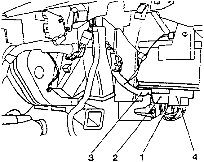 Diagram showing components with numbered parts 1, 2, 3, 4.