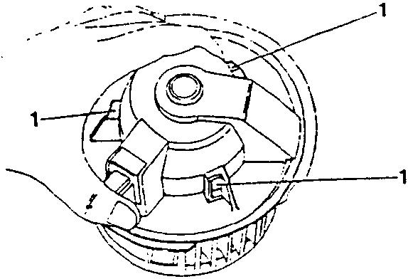 Diagram showing a circular component with part 1 indicated.