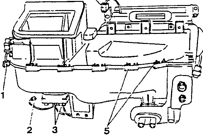 Diagram showing the upper air distribution vent with labeled parts: 1, 2, 3, 4, 5.