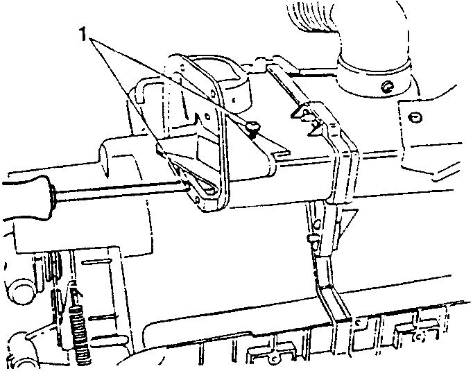 Diagram showing loosening two screws on a heating-distribution unit casing