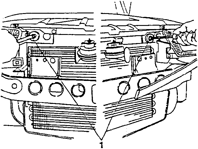 Radiator secured to chassis with upper screws
