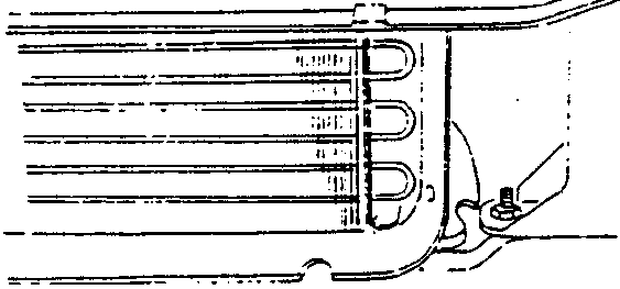 Illustrates radiator core and mounting bracket assembly