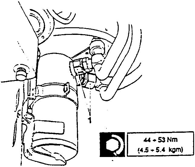 Diagram showing loosening connections with torque specification