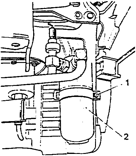 Diagram showing accumulator with parts 1 and 2