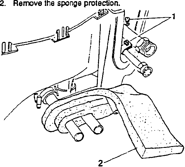 Diagram showing removing the sponge protection.