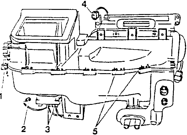 Evaporator assembly diagram showing numbered parts 2, 3, 4, 5.